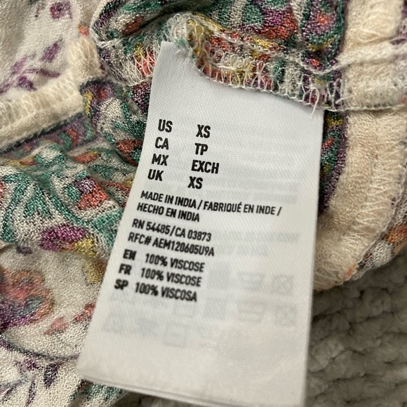 American Eagle Flowy Floral Top XS Boho Y2K Festival - Picture 4 of 5